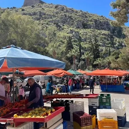 Vacation Home, Two Levels Of Comfort With Beautiful Large Private Terrace And Breathtaking Views Of The Palamidi Castle Fortress 아파트 *